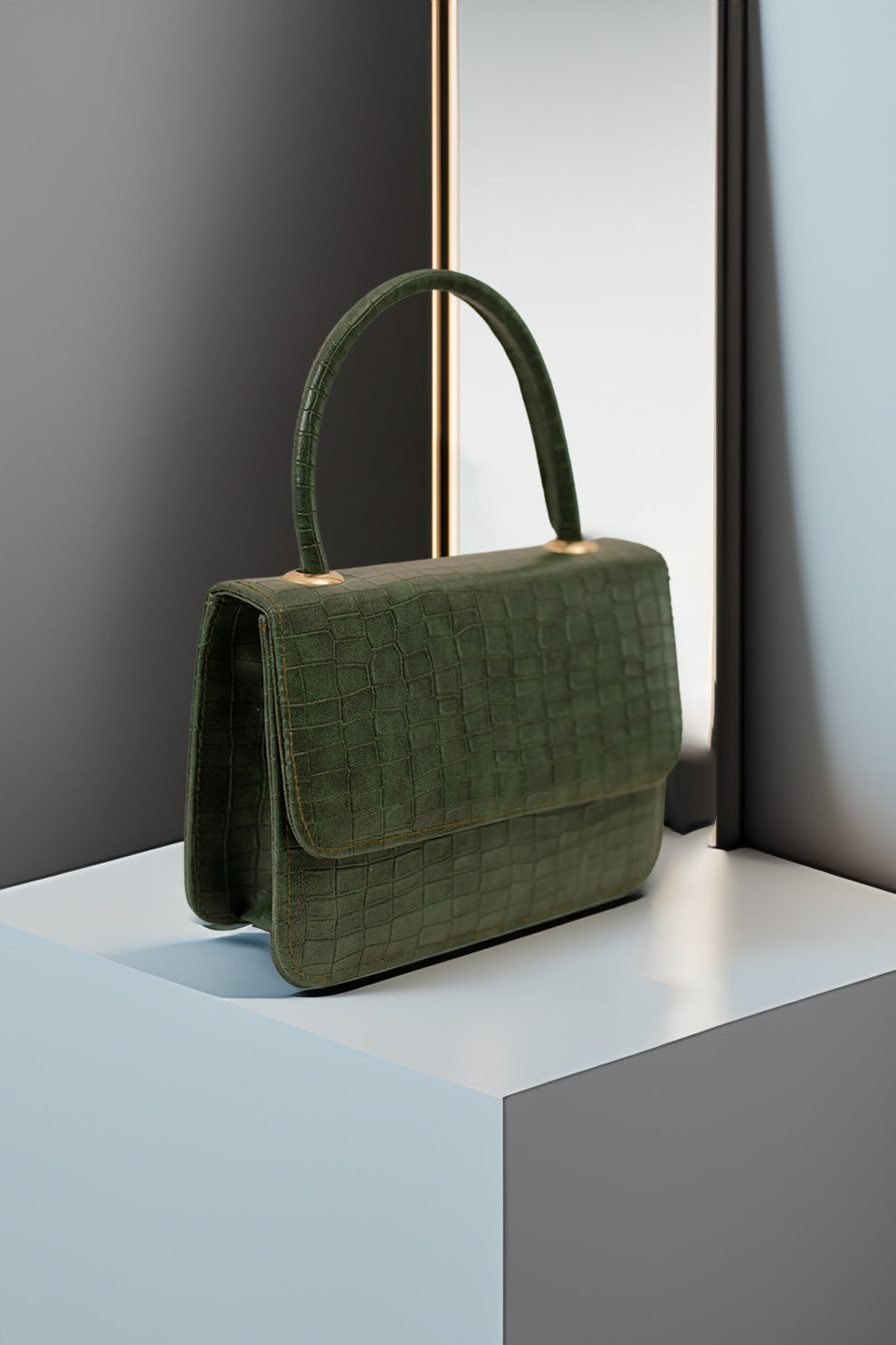 Fineur Handbag Croco - Green