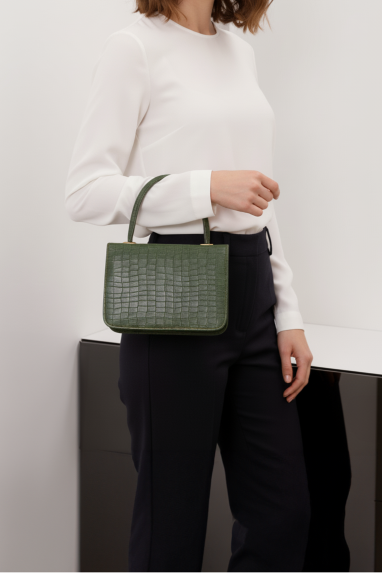 Fineur Handbag Croco - Green
